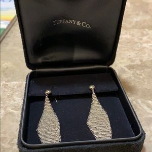 Tiffany & Co sterling silver mesh dangle earrings